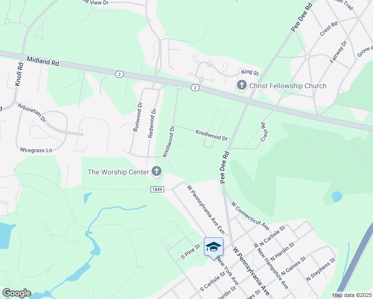 map of restaurants, bars, coffee shops, grocery stores, and more near 915 Satinwood Court in Southern Pines