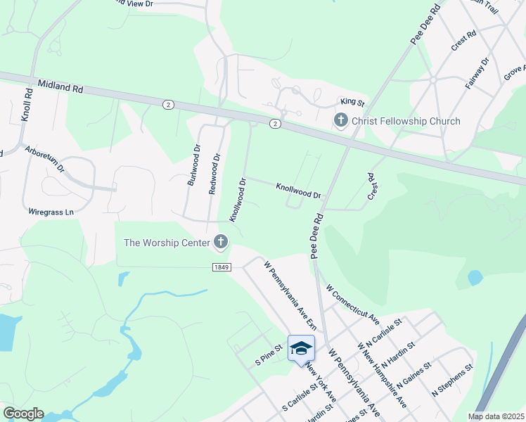 map of restaurants, bars, coffee shops, grocery stores, and more near 751 Knollwood Drive in Southern Pines