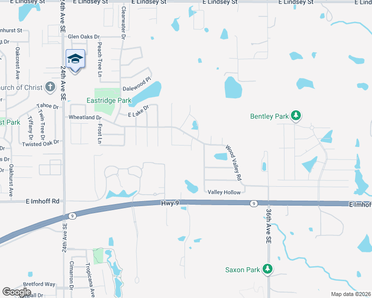 map of restaurants, bars, coffee shops, grocery stores, and more near 2120 Valley Hollow in Norman