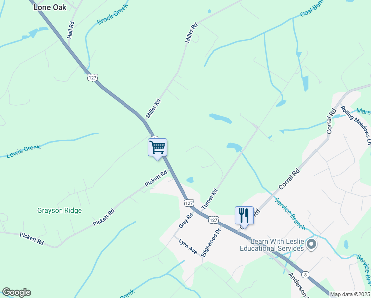 map of restaurants, bars, coffee shops, grocery stores, and more near 290 Country Lane in Signal Mountain