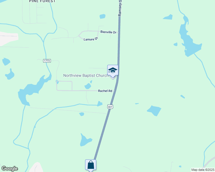 map of restaurants, bars, coffee shops, grocery stores, and more near 132 Rachel Road in Fayetteville