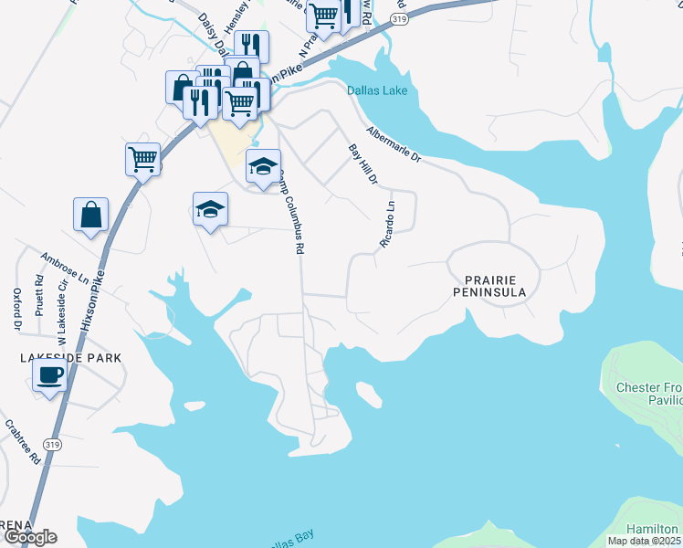 map of restaurants, bars, coffee shops, grocery stores, and more near 8805 Saint John Road in Middle Valley