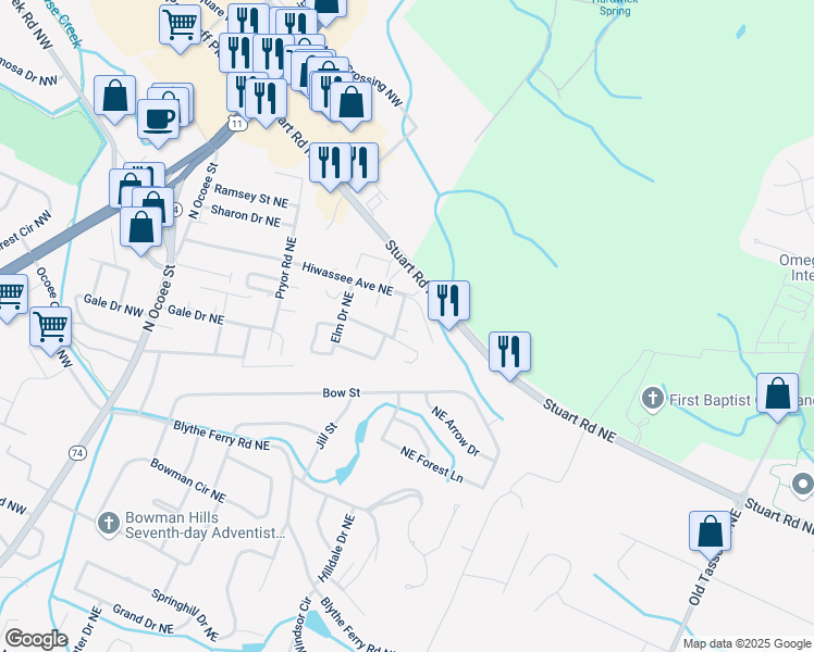 map of restaurants, bars, coffee shops, grocery stores, and more near 737 41st Street Northeast in Cleveland