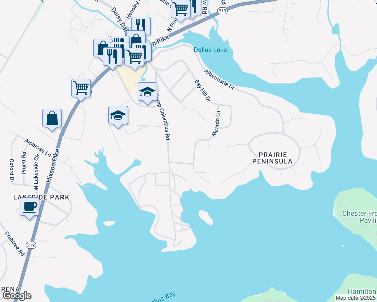 map of restaurants, bars, coffee shops, grocery stores, and more near 8805 Saint John Road in Middle Valley