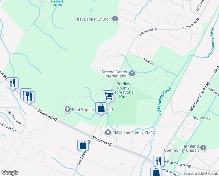 map of restaurants, bars, coffee shops, grocery stores, and more near 410 Urbane Road Northeast in Cleveland
