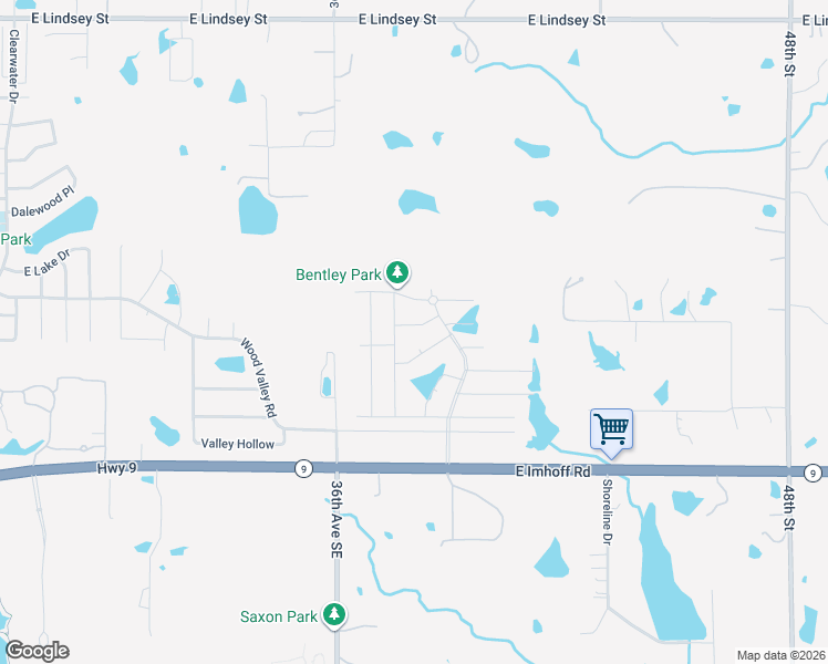 map of restaurants, bars, coffee shops, grocery stores, and more near 3819 Mistwood Place in Norman