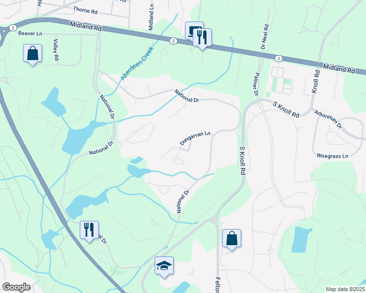 map of restaurants, bars, coffee shops, grocery stores, and more near 37 Dungarvan Lane in Pinehurst
