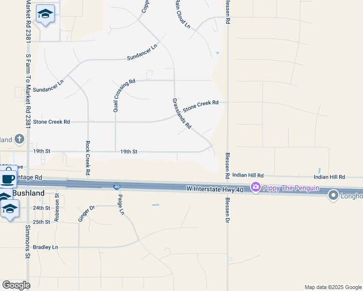 map of restaurants, bars, coffee shops, grocery stores, and more near 18001 Star Lane in Amarillo