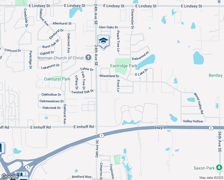 map of restaurants, bars, coffee shops, grocery stores, and more near 1917 Durham Place in Norman