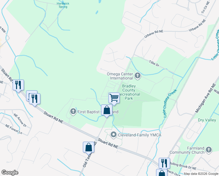 map of restaurants, bars, coffee shops, grocery stores, and more near 145 Rosewood Drive Northeast in Cleveland