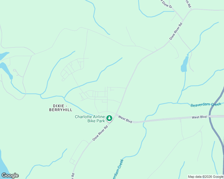 map of restaurants, bars, coffee shops, grocery stores, and more near 8301 Dixie River Road in Charlotte