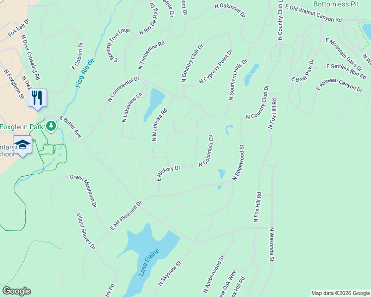 map of restaurants, bars, coffee shops, grocery stores, and more near 5201 East Duquesne Lane in Flagstaff