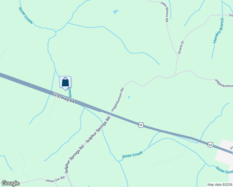 map of restaurants, bars, coffee shops, grocery stores, and more near 2195 Higginbottom Road in Selmer