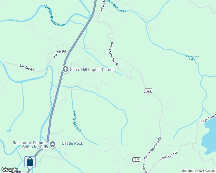 map of restaurants, bars, coffee shops, grocery stores, and more near 658 Johnson Road in Brevard
