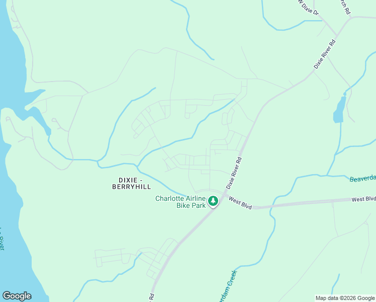 map of restaurants, bars, coffee shops, grocery stores, and more near 8228 Dixie River Road in Charlotte