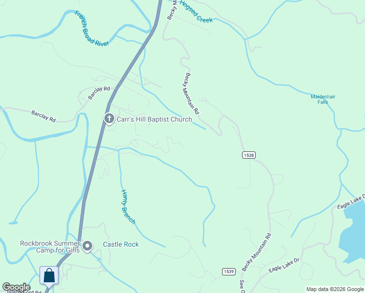 map of restaurants, bars, coffee shops, grocery stores, and more near 658 Johnson Road in Brevard