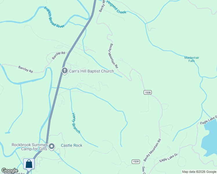map of restaurants, bars, coffee shops, grocery stores, and more near 658 Johnson Road in Brevard