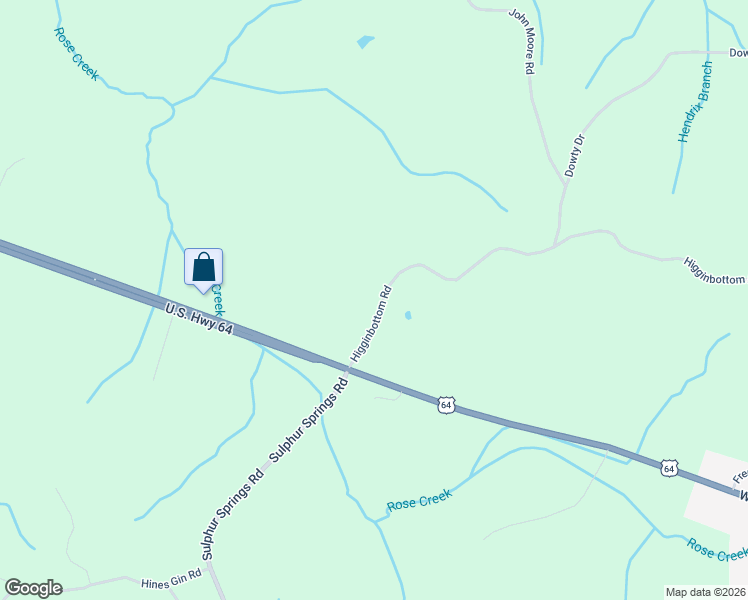 map of restaurants, bars, coffee shops, grocery stores, and more near 2195 Higginbottom Road in Selmer