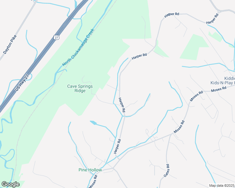 map of restaurants, bars, coffee shops, grocery stores, and more near 7719 Harper Road in Middle Valley