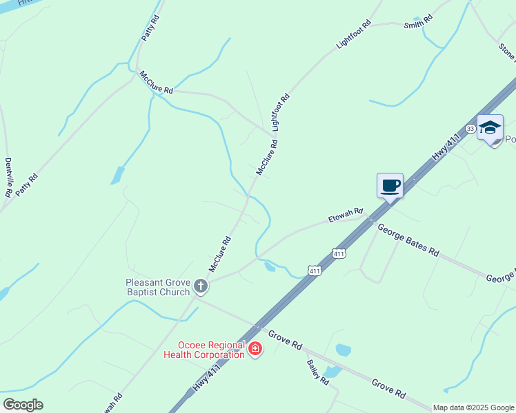 map of restaurants, bars, coffee shops, grocery stores, and more near 230 McClure Rd in Benton