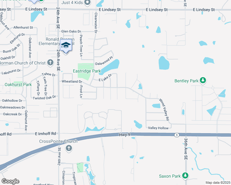 map of restaurants, bars, coffee shops, grocery stores, and more near 2008 East View Drive in Norman