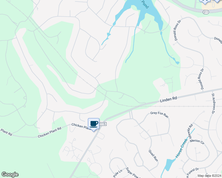 map of restaurants, bars, coffee shops, grocery stores, and more near 11 Edinburgh Lane in Pinehurst