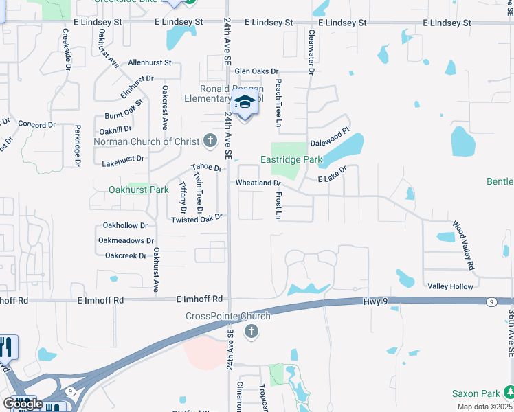 map of restaurants, bars, coffee shops, grocery stores, and more near 1917 Durham Place in Norman
