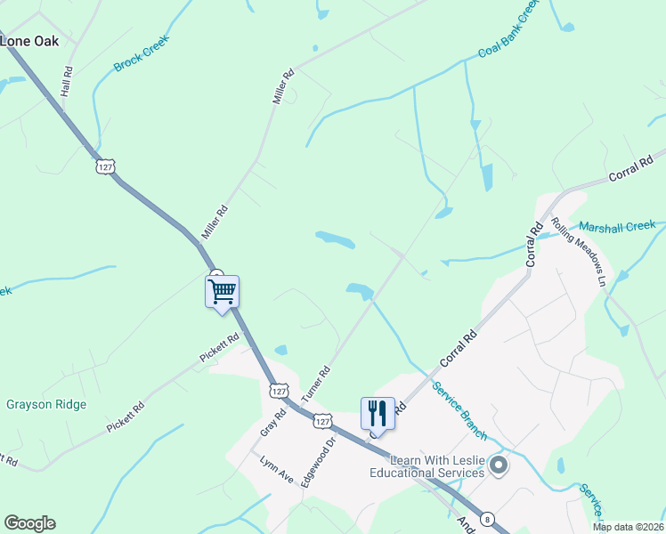 map of restaurants, bars, coffee shops, grocery stores, and more near 138 Country Lane in Signal Mountain