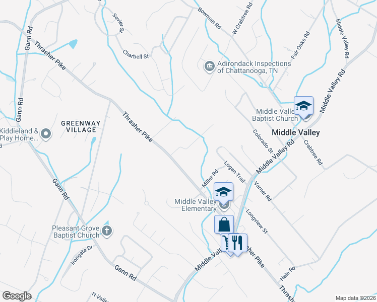 map of restaurants, bars, coffee shops, grocery stores, and more near 8010 Boston Lane in Middle Valley