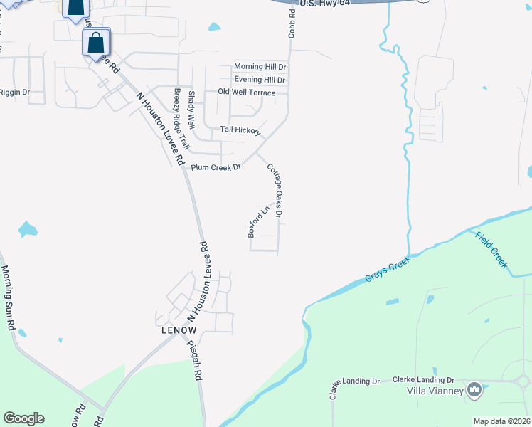 map of restaurants, bars, coffee shops, grocery stores, and more near 2535 Boxford Lane in Memphis