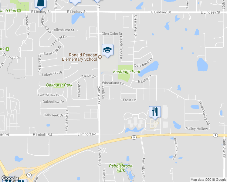 map of restaurants, bars, coffee shops, grocery stores, and more near 2510 Durham Place Court in Norman