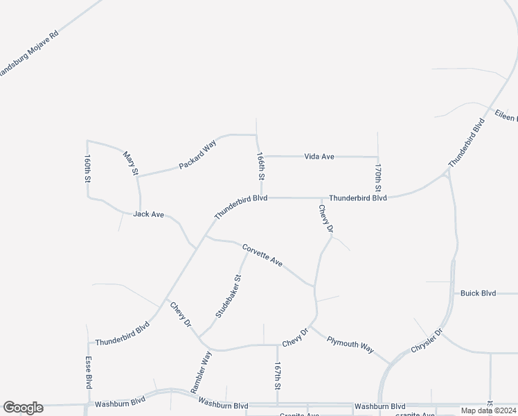 map of restaurants, bars, coffee shops, grocery stores, and more near Thunderbird Boulevard in California City