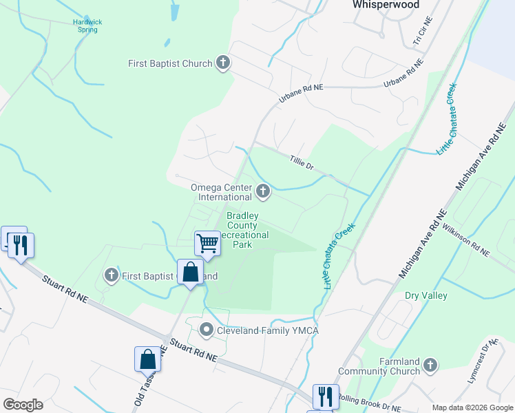 map of restaurants, bars, coffee shops, grocery stores, and more near 410 Urbane Road Northeast in Cleveland