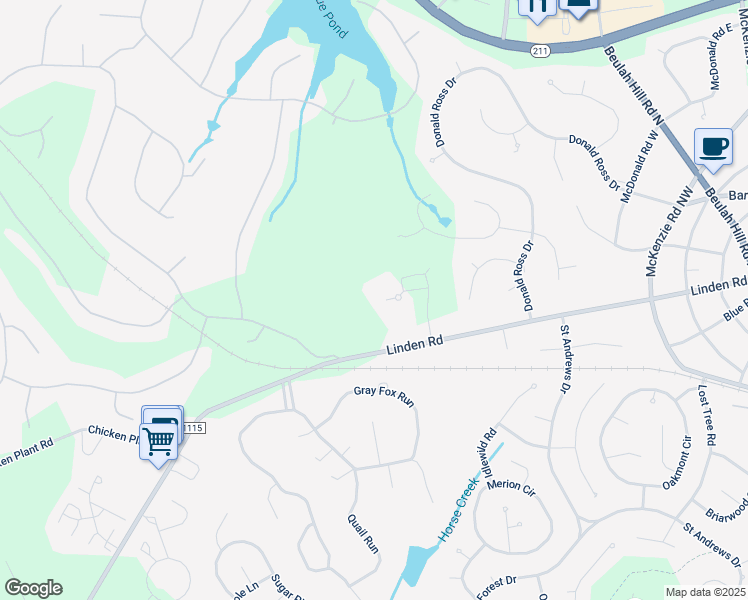 map of restaurants, bars, coffee shops, grocery stores, and more near 698 Linden Road in Pinehurst