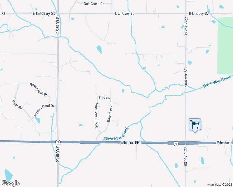 map of restaurants, bars, coffee shops, grocery stores, and more near 2137 Blue Creek Drive in Norman
