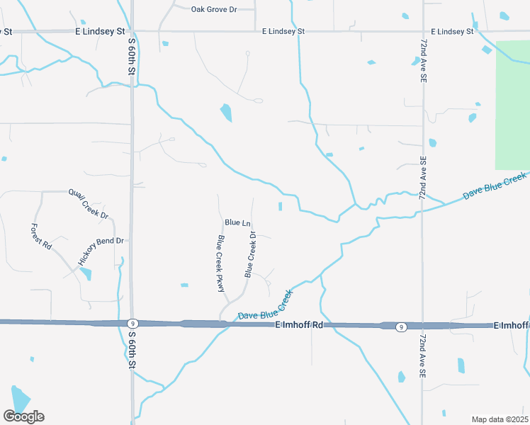 map of restaurants, bars, coffee shops, grocery stores, and more near 2137 Blue Creek Drive in Norman