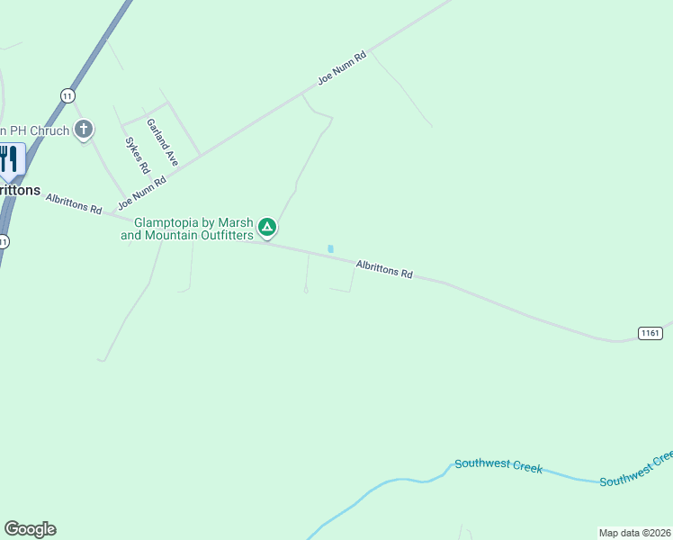 map of restaurants, bars, coffee shops, grocery stores, and more near 1023 Irene's Lane in Kinston