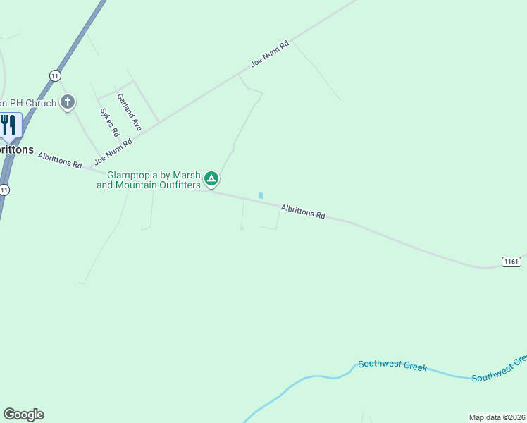 map of restaurants, bars, coffee shops, grocery stores, and more near 1023 Irene's Lane in Kinston