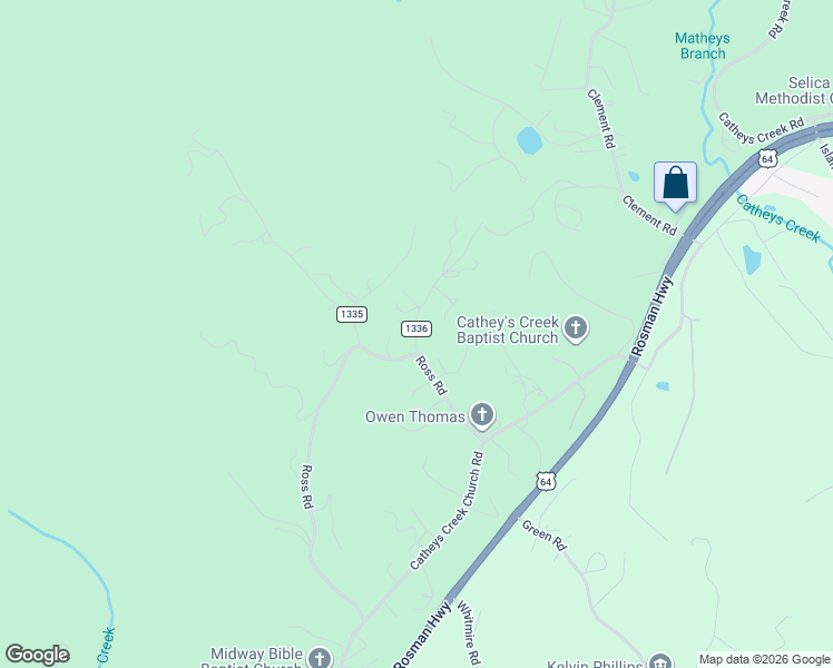 map of restaurants, bars, coffee shops, grocery stores, and more near 110 Limekiln Branch Road in Brevard