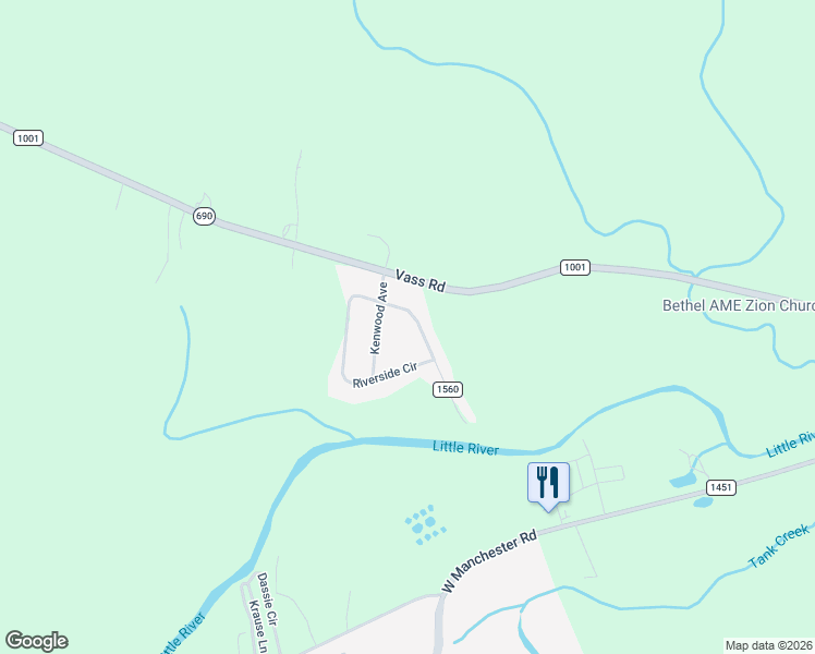 map of restaurants, bars, coffee shops, grocery stores, and more near 1015 Riverside Circle in Spring Lake