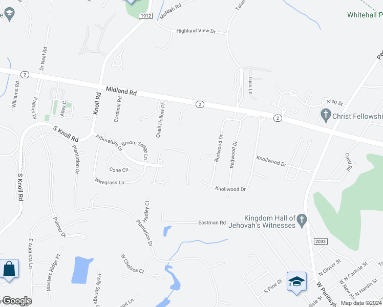 map of restaurants, bars, coffee shops, grocery stores, and more near 285 North Bracken Fern Lane in Southern Pines
