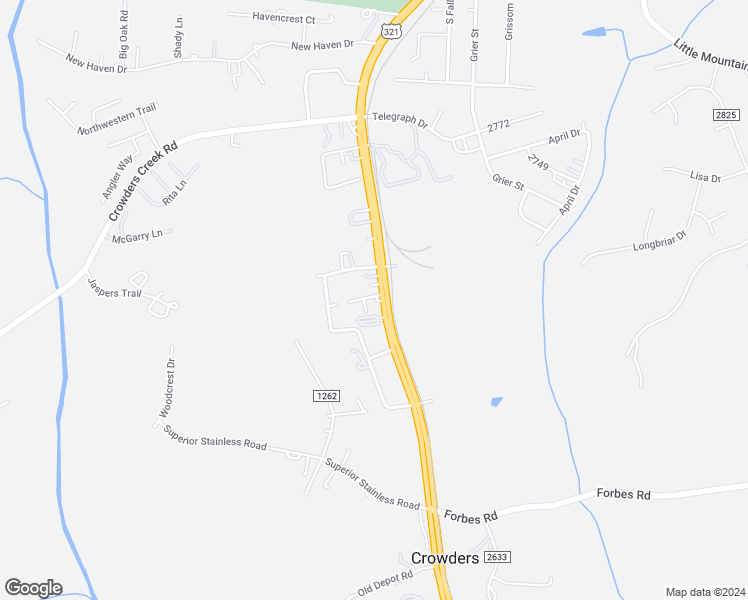 map of restaurants, bars, coffee shops, grocery stores, and more near 101 James Street in Gastonia