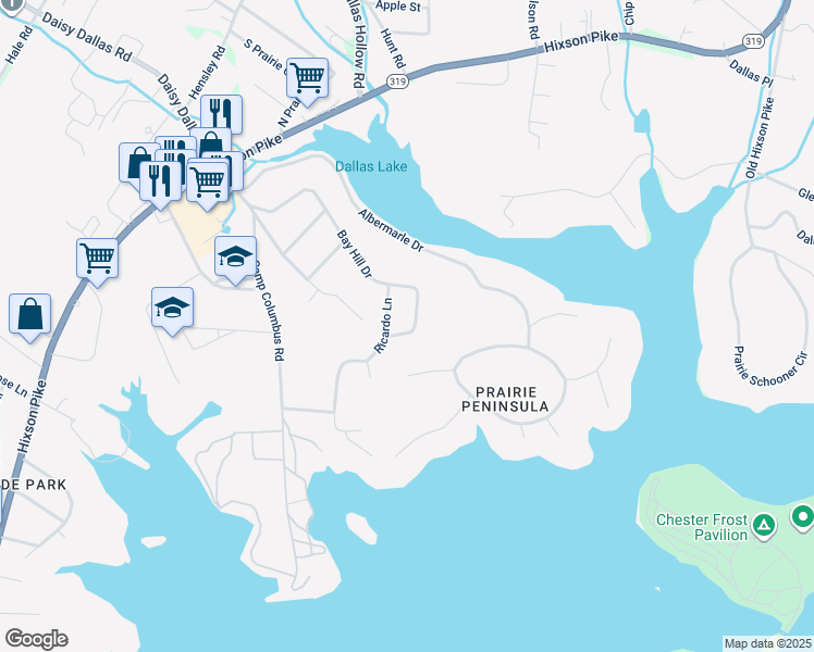map of restaurants, bars, coffee shops, grocery stores, and more near 1944 Bay Hill Drive in Middle Valley