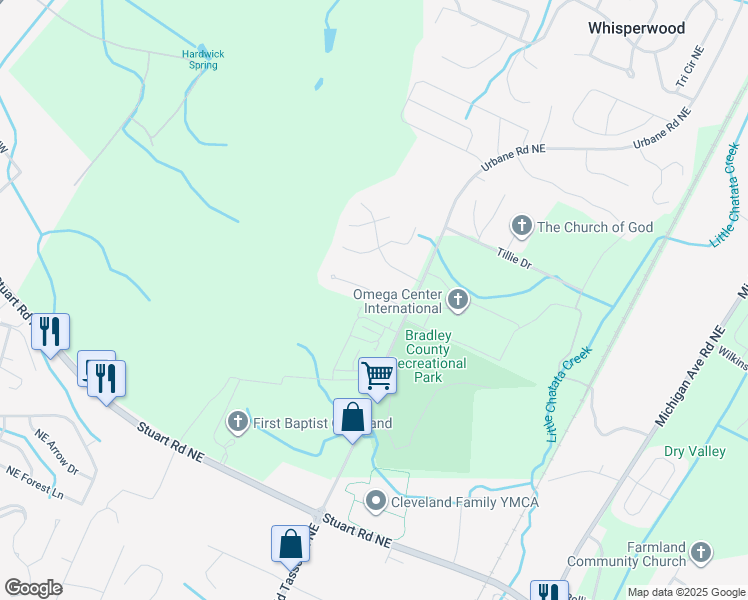 map of restaurants, bars, coffee shops, grocery stores, and more near 145 Rosewood Drive Northeast in Cleveland