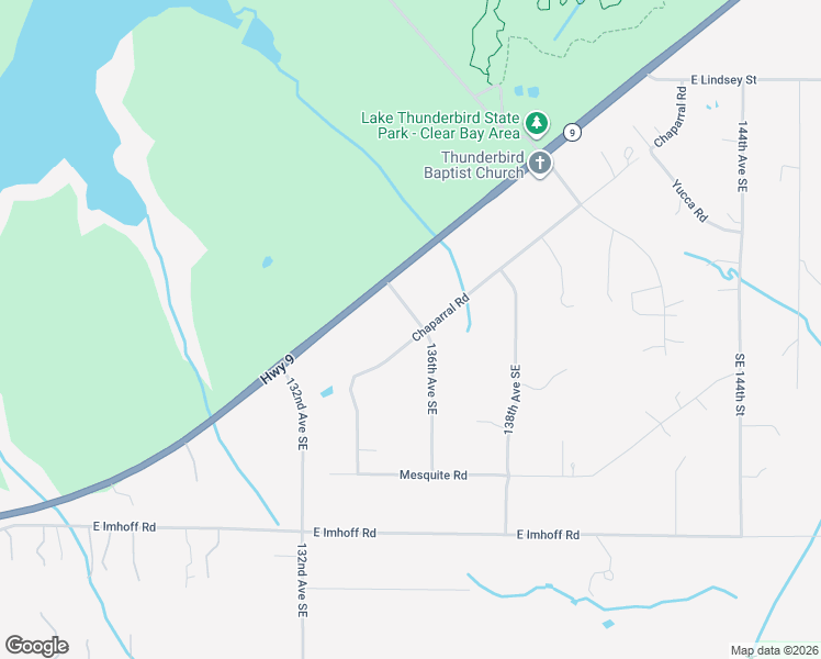 map of restaurants, bars, coffee shops, grocery stores, and more near 13425 Chaparral Road in Norman
