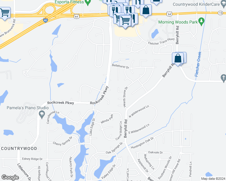 map of restaurants, bars, coffee shops, grocery stores, and more near 8970 Apsley Place in Memphis