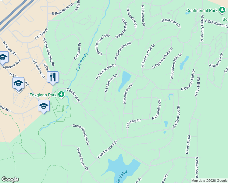 map of restaurants, bars, coffee shops, grocery stores, and more near 1627 North Mariposa Road in Flagstaff