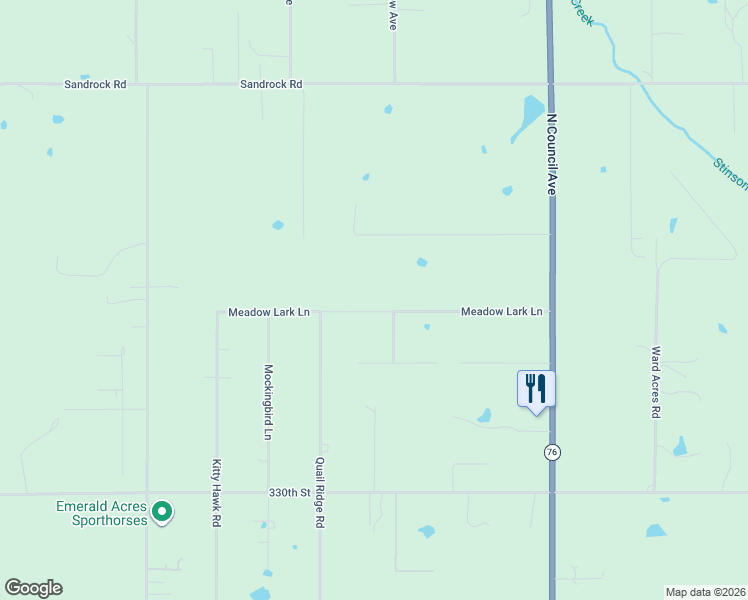 map of restaurants, bars, coffee shops, grocery stores, and more near 381 Meadow Lark Lane in Blanchard