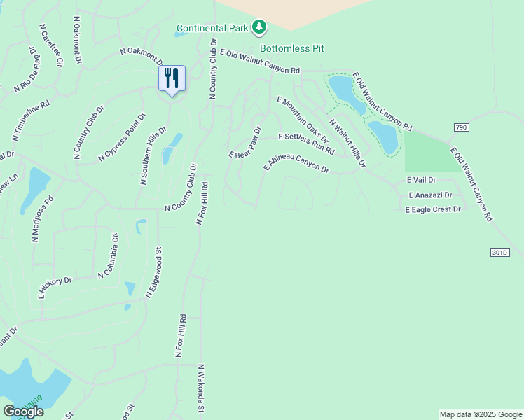 map of restaurants, bars, coffee shops, grocery stores, and more near 5951 East Abineau Canyon Drive in Flagstaff