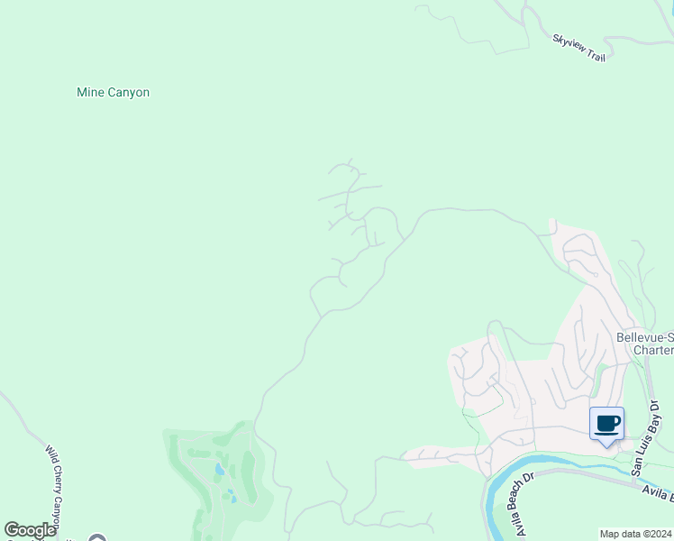 map of restaurants, bars, coffee shops, grocery stores, and more near 5876 Buttercup Lane in San Luis Obispo
